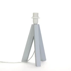 Easylight Dreibein Gestell Holz Grau E14 mit Kabelschalter Tischleuchte