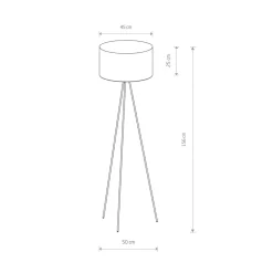 Nowodvorski Dreibein Stehlampe E27 156 cm in Schwarz Gold Metall Stoff* Metall Lampen|Stofflampen