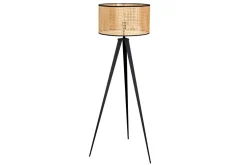 Invicta Interior Dreibein Stehlampe Holz Kunststoff Wiener Geflecht E27* Bürolampen|Stehlampen