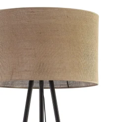 TK Lighting Dreibein Stehlampe Jute Metall 159 cm Braun Schwarz Boho* Moderne Lampen|Wohnzimmerlampen