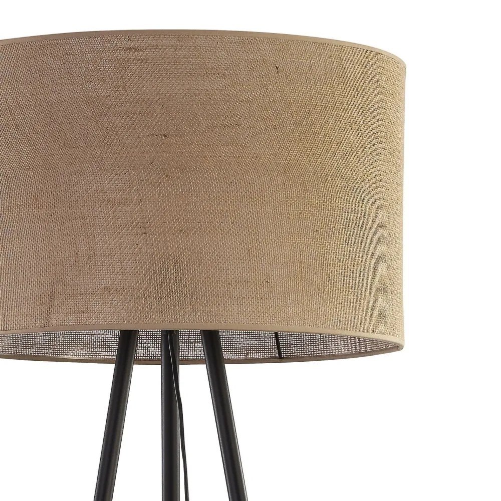 TK Lighting Dreibein Stehlampe Jute Metall 159 cm Braun Schwarz Boho* Moderne Lampen|Wohnzimmerlampen