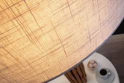 Invicta Interior Dreibein Stehleuchte Holz Leinen Ablage 153 cm blendarm* Bürolampen|Stofflampen