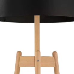 TK Lighting Dreibein Stehleuchte Holz Stoff 168 cm E27 Natur Schwarz* Lampen Aus Aller Welt|Stofflampen