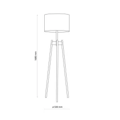 TK Lighting Dreibein Stehleuchte Holz Stoff 168 cm E27 Natur Schwarz* Lampen Aus Aller Welt|Stofflampen