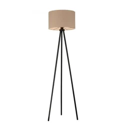 Just Light Dreibein Stehleuchte Stoff Beige blendarm E27 160 cm