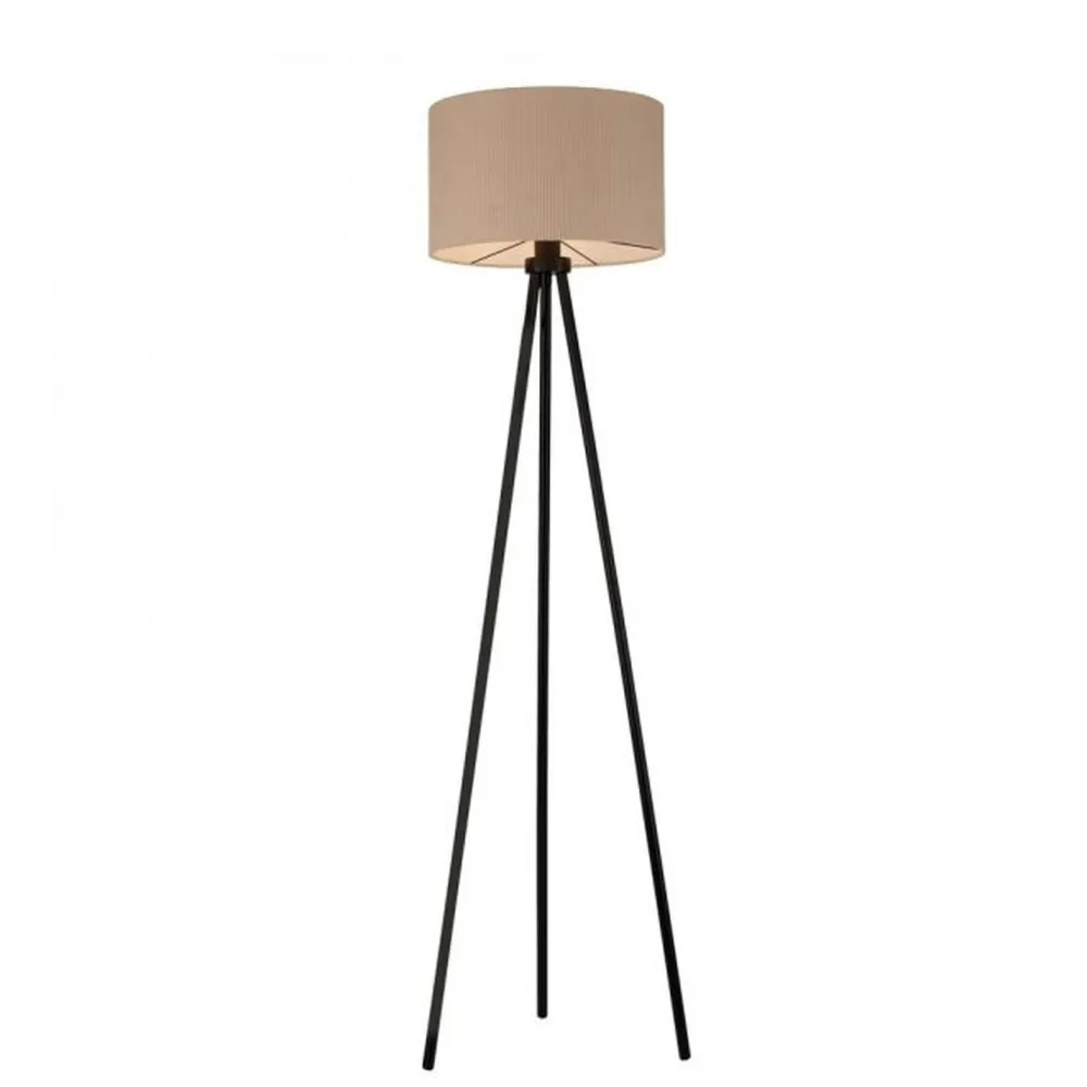 Just Light Dreibein Stehleuchte Stoff Beige blendarm E27 160 cm