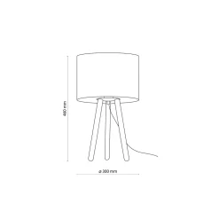 TK Lighting Dreibein Tischleuchte Holz Stoff 46 cm Skandinavisch* Nachttischlampen|Stofflampen