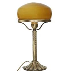 Giovanni Battista Echte Messing Tischleuchte Orange Glas Schirm* Lampen Aus Aller Welt|Metall Lampen