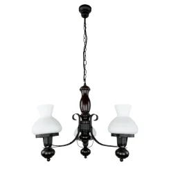 Clearance Easylight Echt-Holz Kronleuchter Metall Glas 3-flmg Landhaus