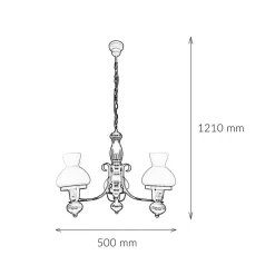 Clearance Easylight Echt-Holz Kronleuchter Metall Glas 3-flmg Landhaus