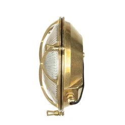 New Lido Echt-Messing Außenwandleuchte SERIFOS Riffelglas