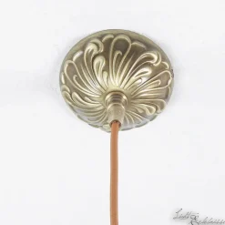 Giovanni Battista Echt-Messing Hängelampe mit Ornament & Glasschirm* Deckenleuchten|Flurlampen