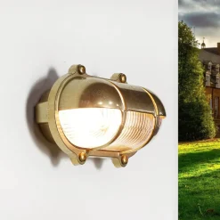 Best Lido Echt-Messing Wandleuchte für Außen SKIATHOS