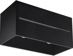 Sollux Eckige Deckenleuchte CAMILLIA Schwarz Aluminium B:20cm* Deckenleuchten|Flurlampen