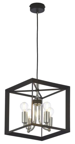 Jupiter Eckige Hängelampe Schwarz MYRTLE 4xE14 Wohnzimmer