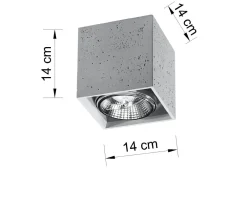 Sollux Eckiger Deckenspot Beton GU10 klein Wohnzimmer Flur* Moderne Lampen|Küchenlampen