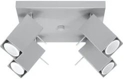 Discount Sollux Eckiger Deckenstrahler Grau Metall vielseitig FALERIA