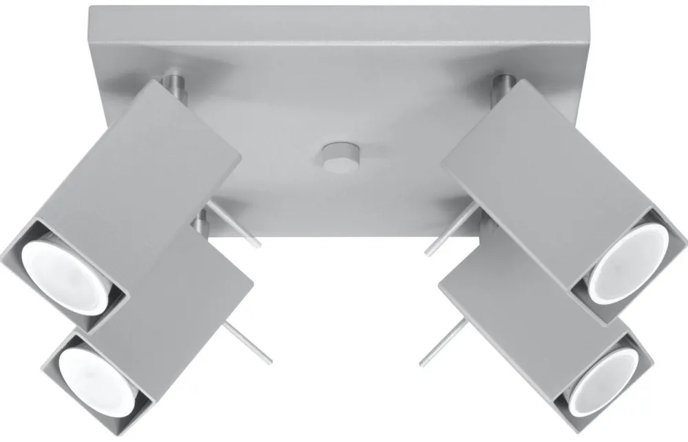 Discount Sollux Eckiger Deckenstrahler Grau Metall vielseitig FALERIA