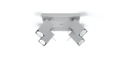 Discount Sollux Eckiger Deckenstrahler Grau Metall vielseitig FALERIA