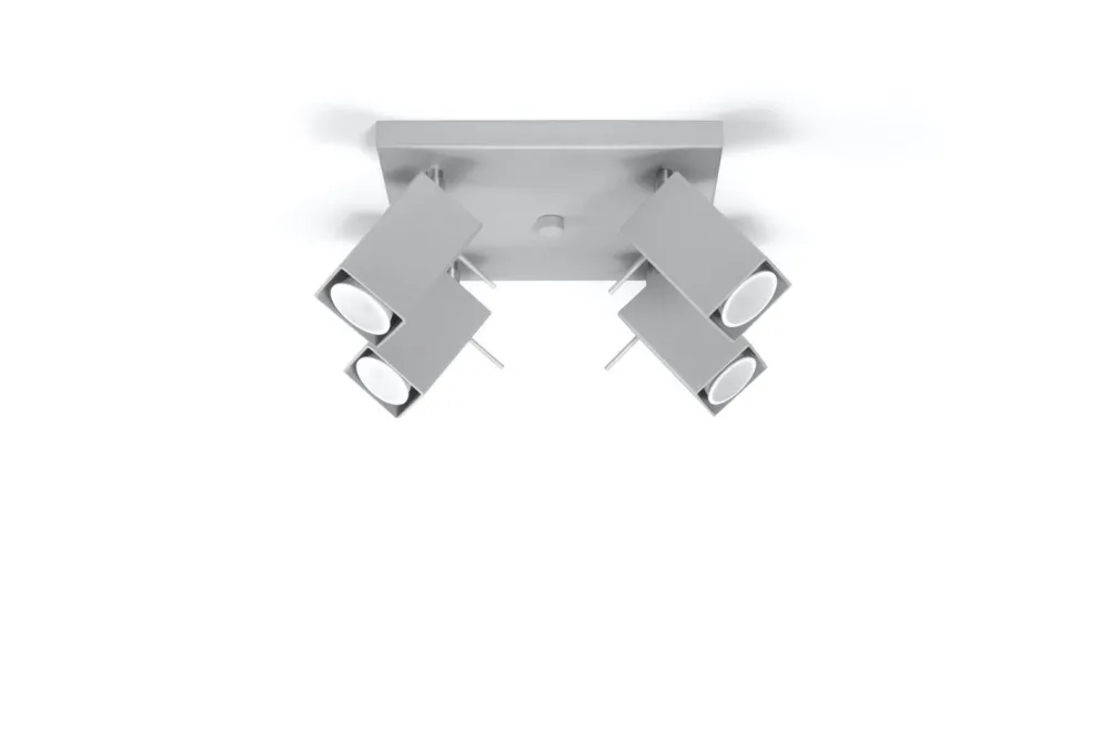 Discount Sollux Eckiger Deckenstrahler Grau Metall vielseitig FALERIA