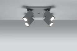 Discount Sollux Eckiger Deckenstrahler Grau Metall vielseitig FALERIA