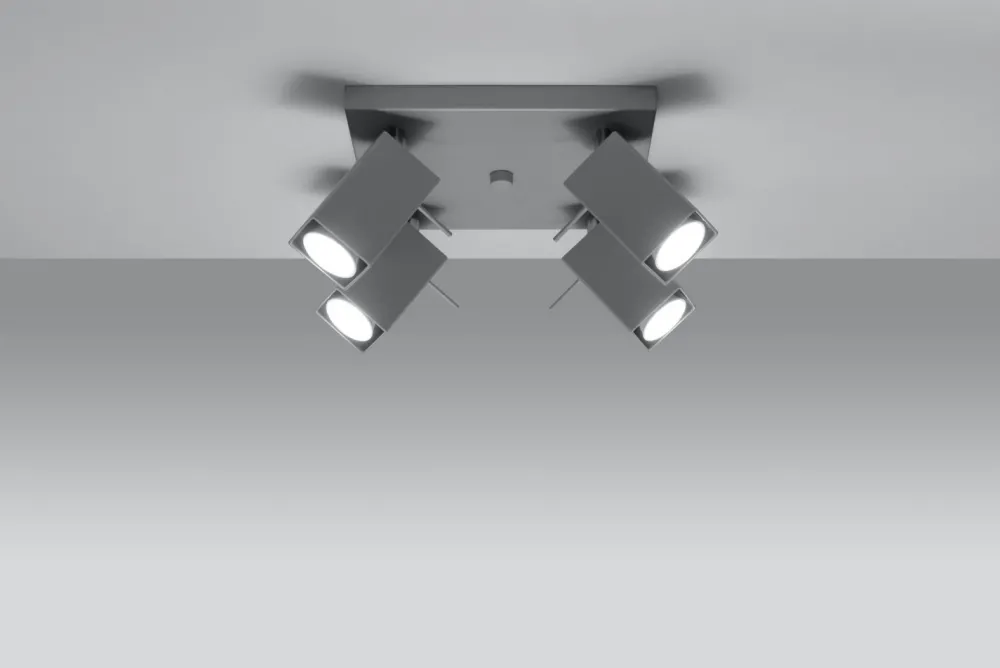 Discount Sollux Eckiger Deckenstrahler Grau Metall vielseitig FALERIA