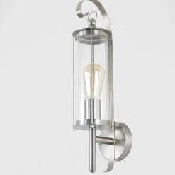 Harms Import Edelstahl Laterne für die Wand Außenleuchte* Moderne Lampen|Metall Lampen