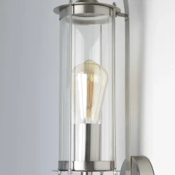 Harms Import Edelstahl Laterne für die Wand Außenleuchte* Moderne Lampen|Metall Lampen