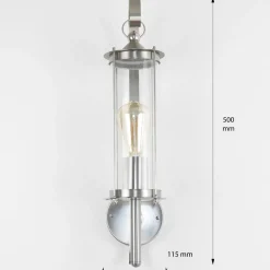 Harms Import Edelstahl Laterne für die Wand Außenleuchte* Moderne Lampen|Metall Lampen