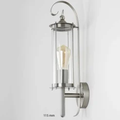 Harms Import Edelstahl Laterne für die Wand Außenleuchte* Moderne Lampen|Metall Lampen