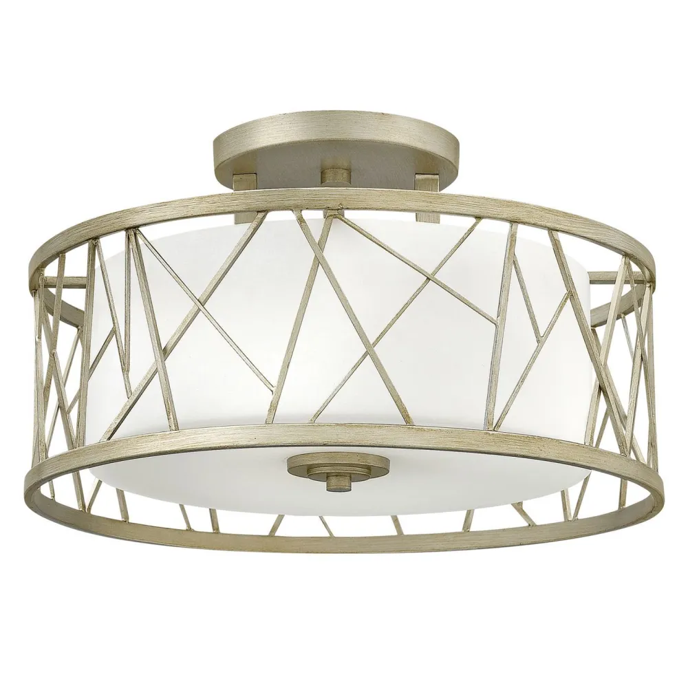 Elstead Edle Deckenleuchte RYAN Blattsilber Ø51cm Lampe* Deckenleuchten|Flurlampen