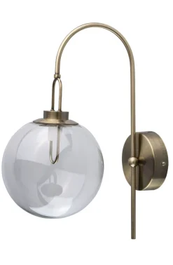 Glasberg Edle LED Wandleuchte Glas Kugel Schirm in Messing* Led Lampen|Wandleuchten