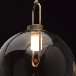 Glasberg Edle LED Wandleuchte Glas Kugel Schirm in Messing* Led Lampen|Wandleuchten