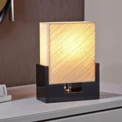 Invicta Interior Edle Tischlampe Papier Bauhaus eckig 25cm* Schlafzimmer Lampen|Metall Lampen