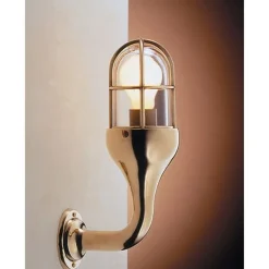 Laura Suardi Edle Wandlampe NAPOLI Messing Glas Maritim Antik* Wandleuchten|Lampen Aus Aller Welt