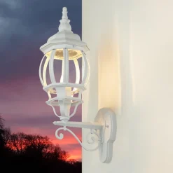 New Easylight Edle Wandleuchte Weiß BREST außen regenfest E27