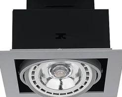 Clearance Nowodvorski Einbauleuchte eckig B: 19 cm Metall Grau GU10 schwenkbar