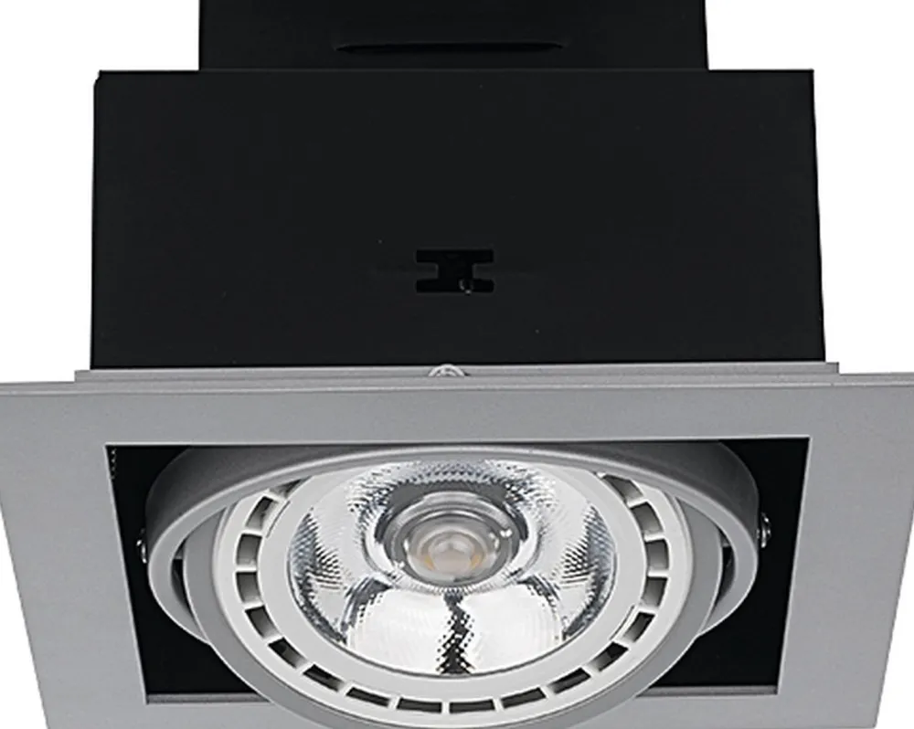 Clearance Nowodvorski Einbauleuchte eckig B: 19 cm Metall Grau GU10 schwenkbar