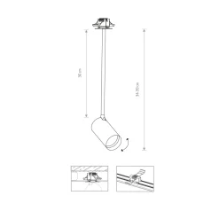 Nowodvorski Einbauleuchte Messing Metall verstellbar Modern H: 34-39 cm* Spots|Wandleuchten