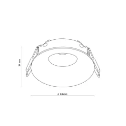 Discount TK Lighting Einbauleuchte rund Ø 84 mm Weiß GU10 IP44 Bad