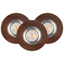 Spot Light Einbauspot 3-er Set Holz mit LED GU10 verstellbar* Spots|Moderne Lampen