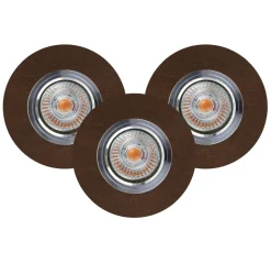 Spot Light Einbauspot 3-er Set Holz mit LED GU10 verstellbar* Spots|Moderne Lampen