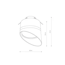 Nowodvorski Einbaustrahler GX53 Schwarz H: 12 cm Aluminium Modern* Spots|Wandleuchten