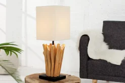 Clearance Invicta Interior Eindrucksvolle Tischlampe Modern echtes Holz 45cm