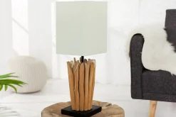 Clearance Invicta Interior Eindrucksvolle Tischlampe Modern echtes Holz 45cm
