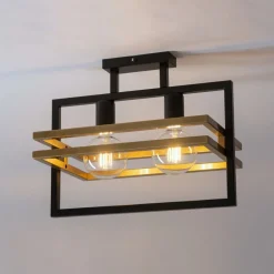 Clearance Sigma Elegante Deckenleuchte Schwarz Gold E27 40,5 cm lang