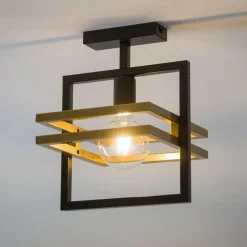 Clearance Sigma Elegante Deckenleuchte Schwarz Gold E27 40,5 cm lang