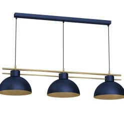 Best Luminex Elegante Hängelampe Dunkelblau Gold E27 115 cm lang