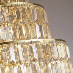 Searchlight Elegante Hängelampe Glas Metall Ø60 cm E14 in Messing* Hängelampen|Esszimmer Lampen