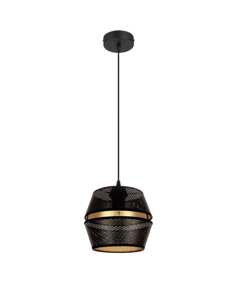 Belis Elegante Hängelampe Metall Schwarz Gold E27 Ø20 cm* Hängelampen|Bürolampen